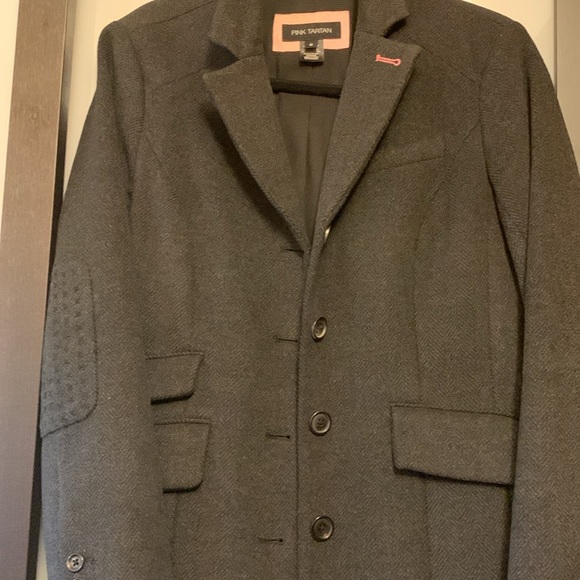 Pink Tartan black pea coat - Picture 2 of 7